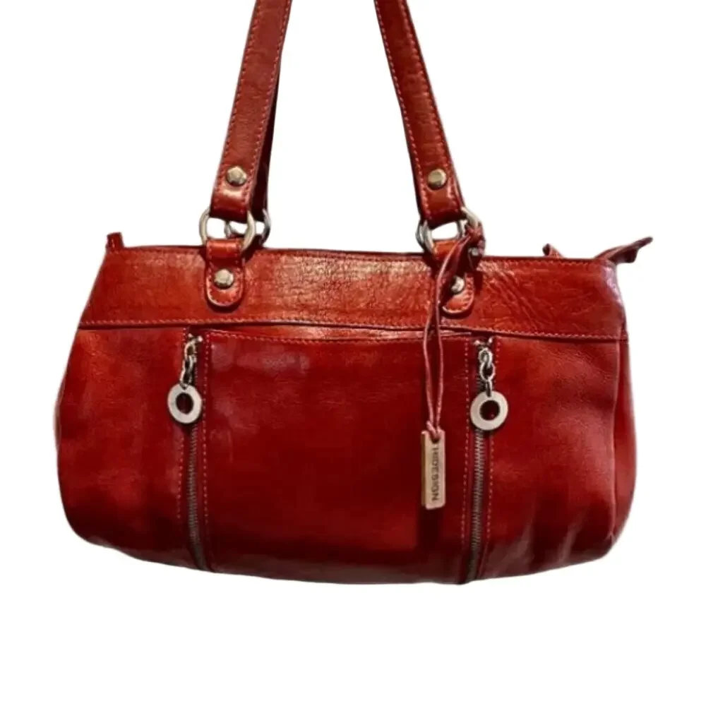 Hidesign East West Leather Shoulder Bag - Marsala RED